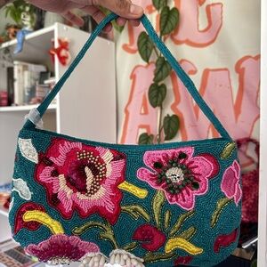 Floral Beaded Women's Bag - Made in India - Beaded Bag